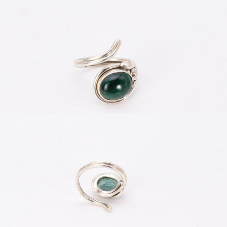 Inel reglabil cu malachit din argint 925 [1]