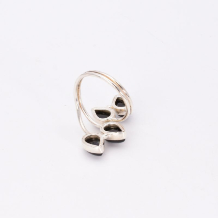 Inel reglabil din argint cu 4 pietre onix [2]