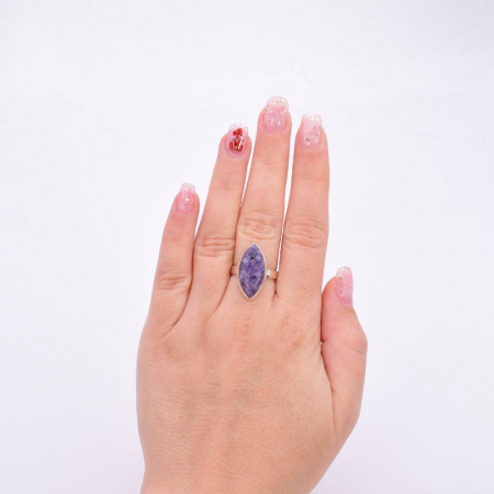 Inel reglabil din argint cu turcoaz cupru violet [3]