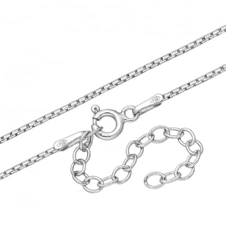 Lantisoare argint - Lant argint placat cu rodiu made in Italy 50-65 cm x 1,3 mm x 3.5 g