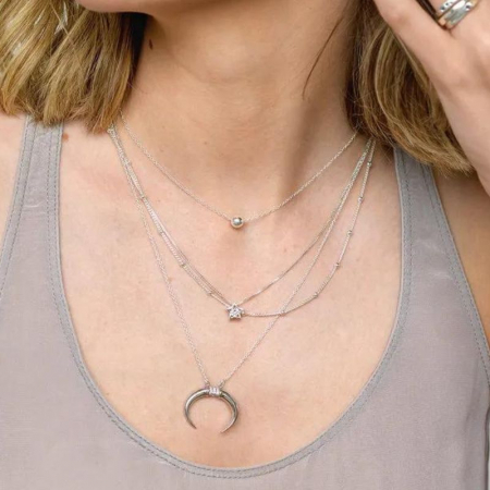 Lantisor argint dama cu bilute [2]