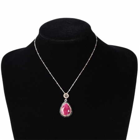 Pandanitv argint placat cu aur - rubin, hematit, CZ [2]