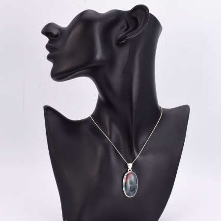 Pandantiv argint cu piatra agat moss oval [2]