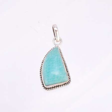 Pandantiv argint amazonit Funie Rasucita [3]