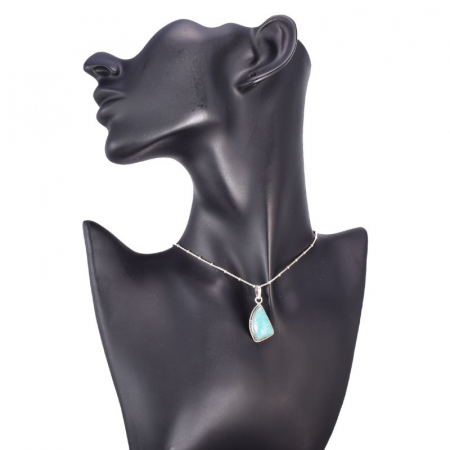 Pandantiv argint amazonit Funie Rasucita [2]