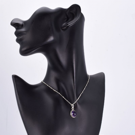 Pandantiv argint ametist purpuriu, model funie rasucita [2]