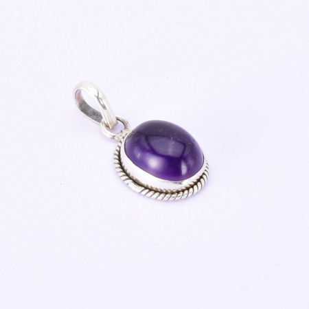 Pandantiv argint ametist purpuriu, model funie rasucita [1]