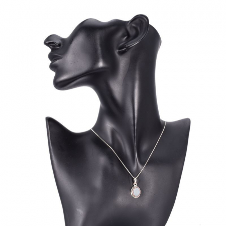 Pandantiv argint calcedonia aqua, model funie [2]