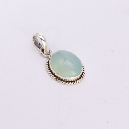 Pandantiv argint calcedonia aqua, model funie [1]