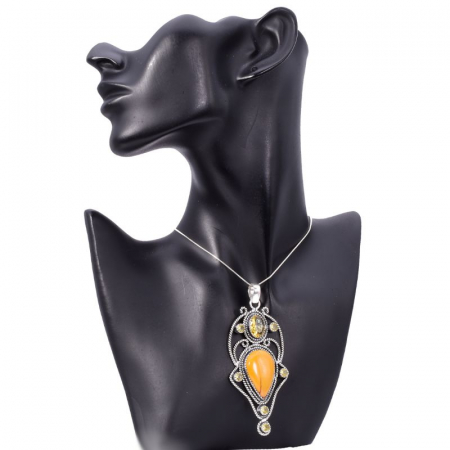 Pandantiv argint Candelabru cu jasp mookait, citrin [1]