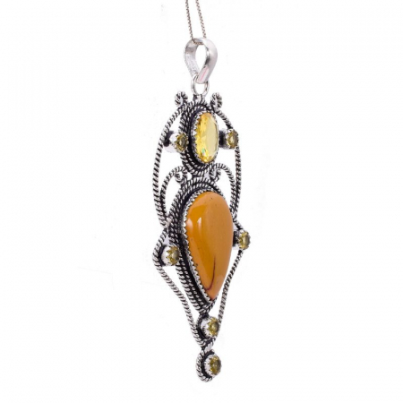 Pandantiv argint Candelabru cu jasp mookait, citrin [3]
