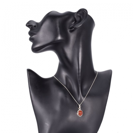 Pandantiv argint carneol funie rasucita [2]