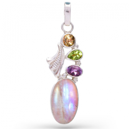 Pandantiv argint  - citrin, peridot, ametist, piatra lunii [0]