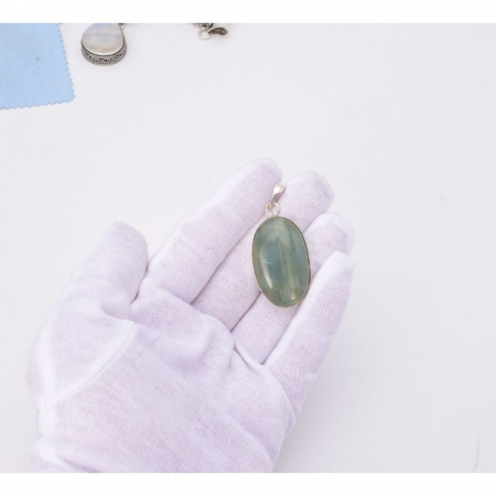 Pandantiv argint cu acvamarin natural oval [1]