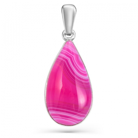 Pandantiv argint cu agat Botswana roz forma para [0]