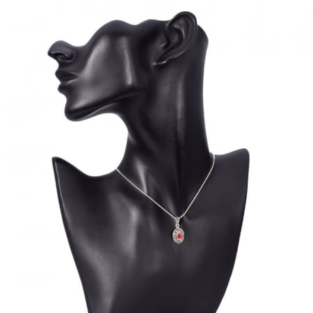 Pandantiv argint cu agat rosu si marcasite Lady in Red [1]