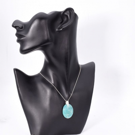 Pandantiv argint cu amazonit oval [1]