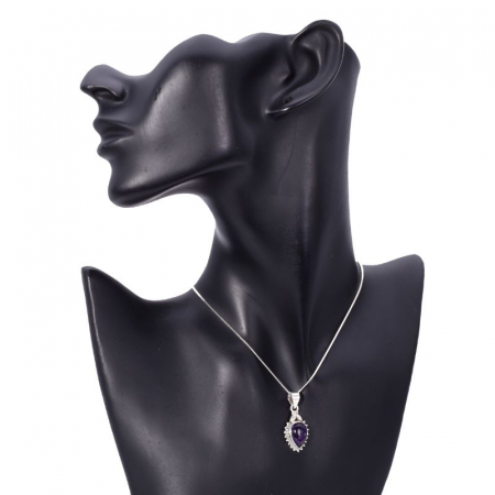 Pandantiv argint cu ametist, forma para [1]