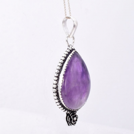 Pandantiv argint statement cu ametist [3]