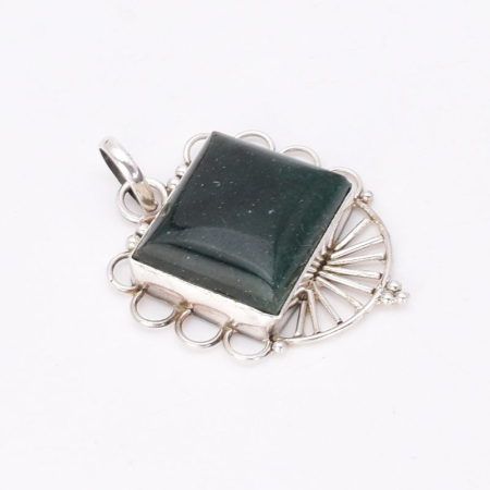 Pandantiv argint cu aventurin dreptunghiular Oaza Verde [1]