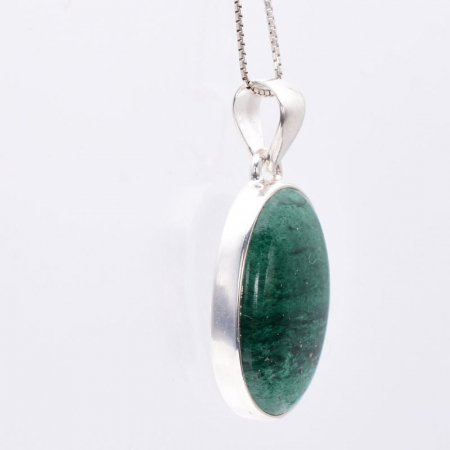 Pandantiv argint cu aventurin oval Oaza Verde [2]
