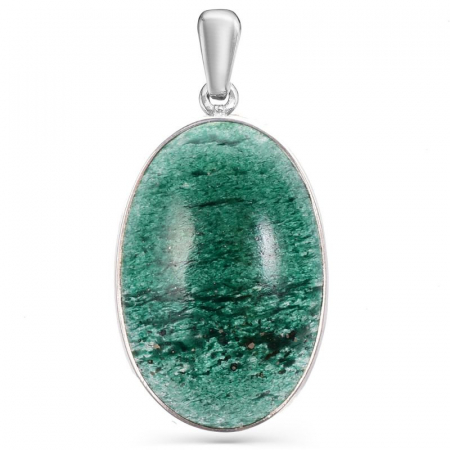 Pandantiv argint cu aventurin oval Oaza Verde [0]