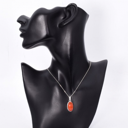 Pandantiv argint cu carneol oval Flacara Pasiunii [1]