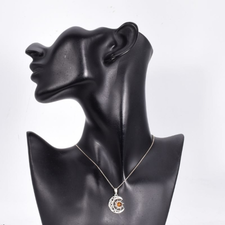 Pandantiv argint cu chihlimbar Astre, model celtic [1]