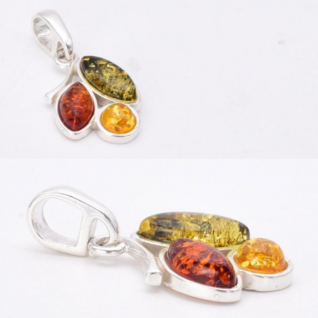 Pandantiv argint cu chihlimbar multicolor boho-chic [2]