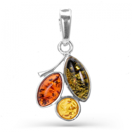 Pandantiv argint cu chihlimbar multicolor boho-chic [0]