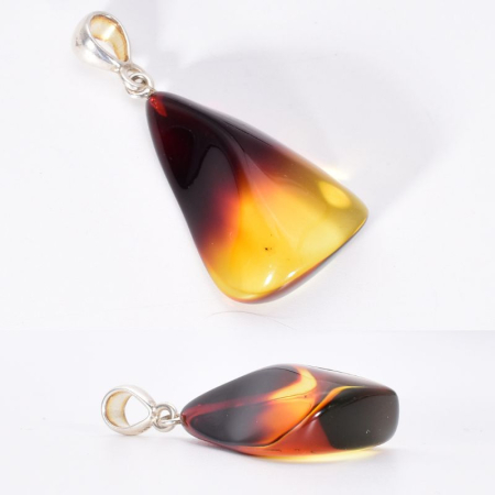 Pandantiv argint cu chihlimbar ombre Eclat Rouge [3]