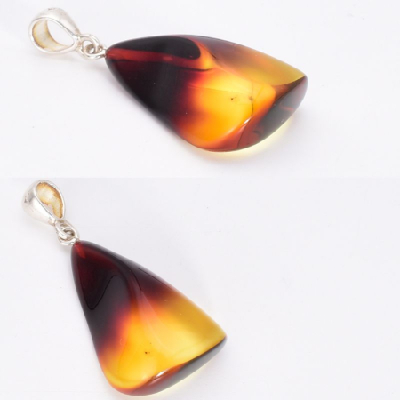 Pandantiv argint cu chihlimbar ombre Eclat Rouge [2]