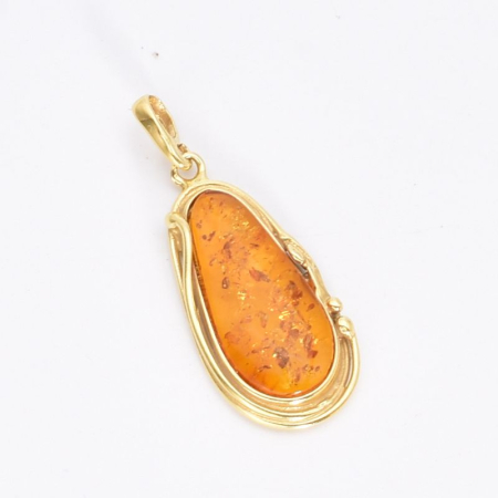 Pandantiv argint cu chihlimbar, placaj aur 18K [3]