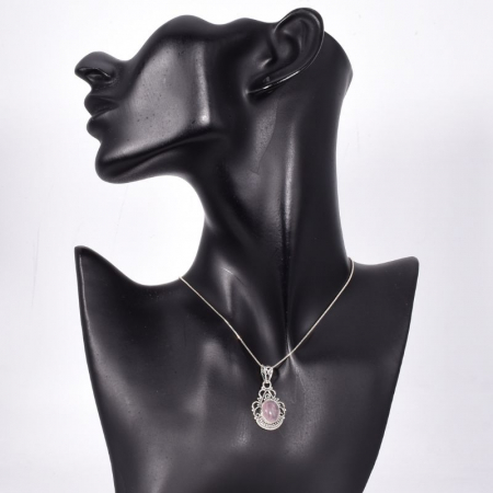 Pandantiv argint cu cuart roz Boho Elegance [1]