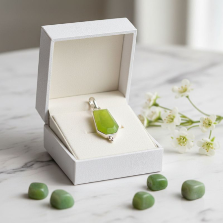 Pandantiv argint cu jad verde lime [1]