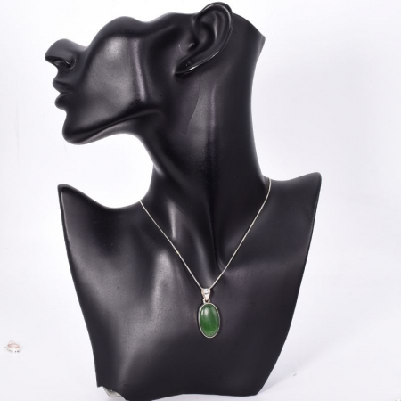 Pandantiv argint cu jad verde nefrit Talismanul Norocului [1]