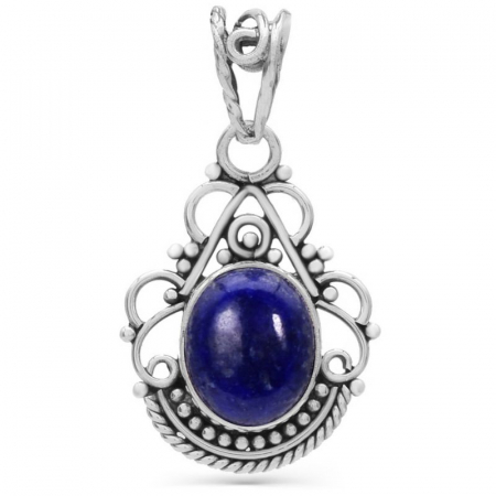 Bijuterii lapis lazuli - Pandantiv argint cu lapis lazuli Boho Elegance