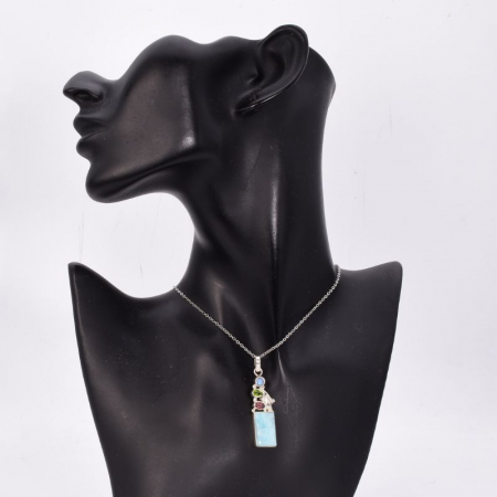 Pandantiv argint cu larimar, piatra lunii, peridot si granat [1]