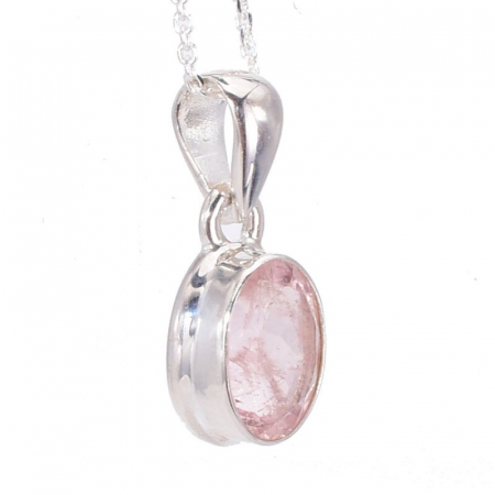 Pandantiv argint cu morganit oval fatetat [3]