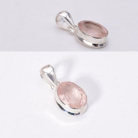 Pandantiv argint cu morganit oval fatetat [2]