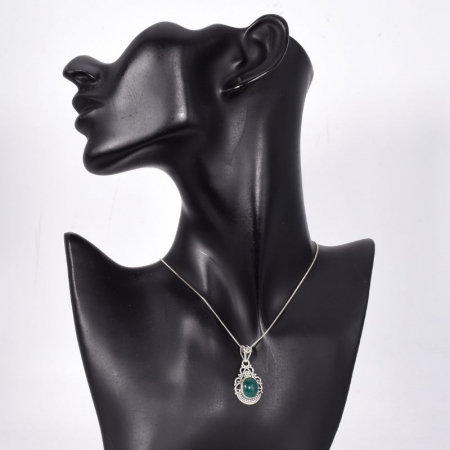 Pandantiv argint cu onix verde Boho Elegance [1]