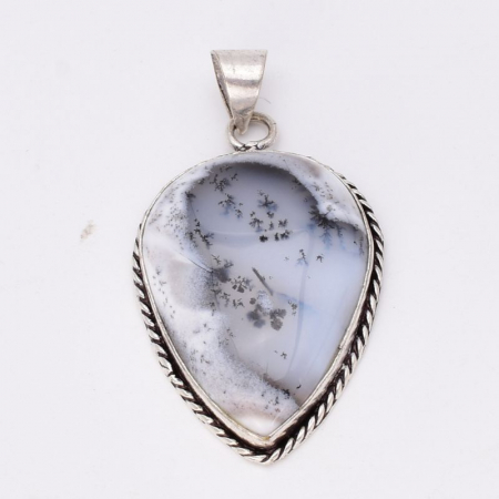 Pandantiv argint cu opal dendritic, model funie [2]
