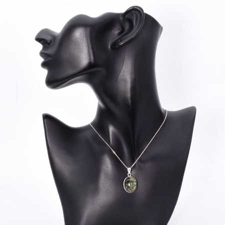 Pandantiv argint cu piatra lodolit Peisaj Verde [1]