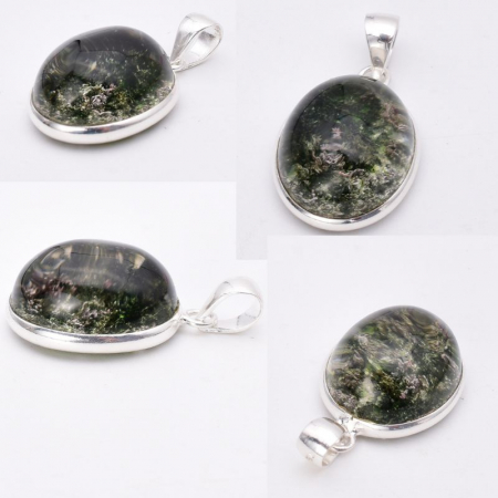 Pandantiv argint cu piatra lodolit Peisaj Verde [3]