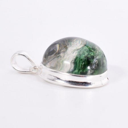 Pandantiv argint cu piatra lodolit verde [5]
