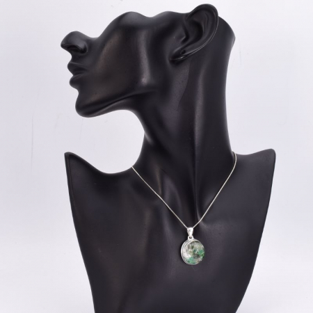 Pandantiv argint cu piatra lodolit verde [2]