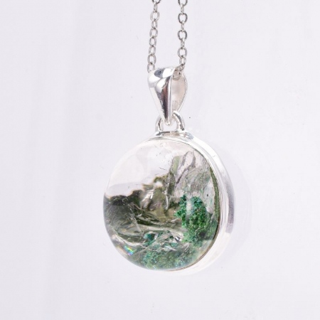 Pandantiv argint cu piatra lodolit verde [4]