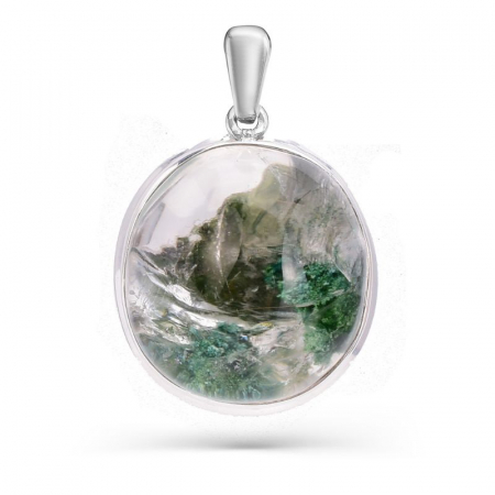 Pandantiv argint cu piatra lodolit verde [0]