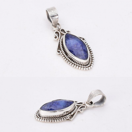 Pandantiv argint cu safir albastru natural Lacrima Cerului [2]