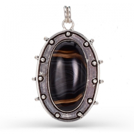 Pandantiv argint cu sardonix negru Obscura [0]
